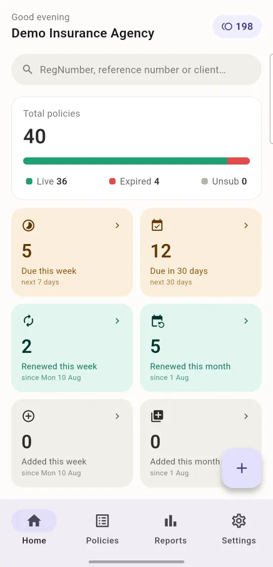 RenewDesk expiry dashboard